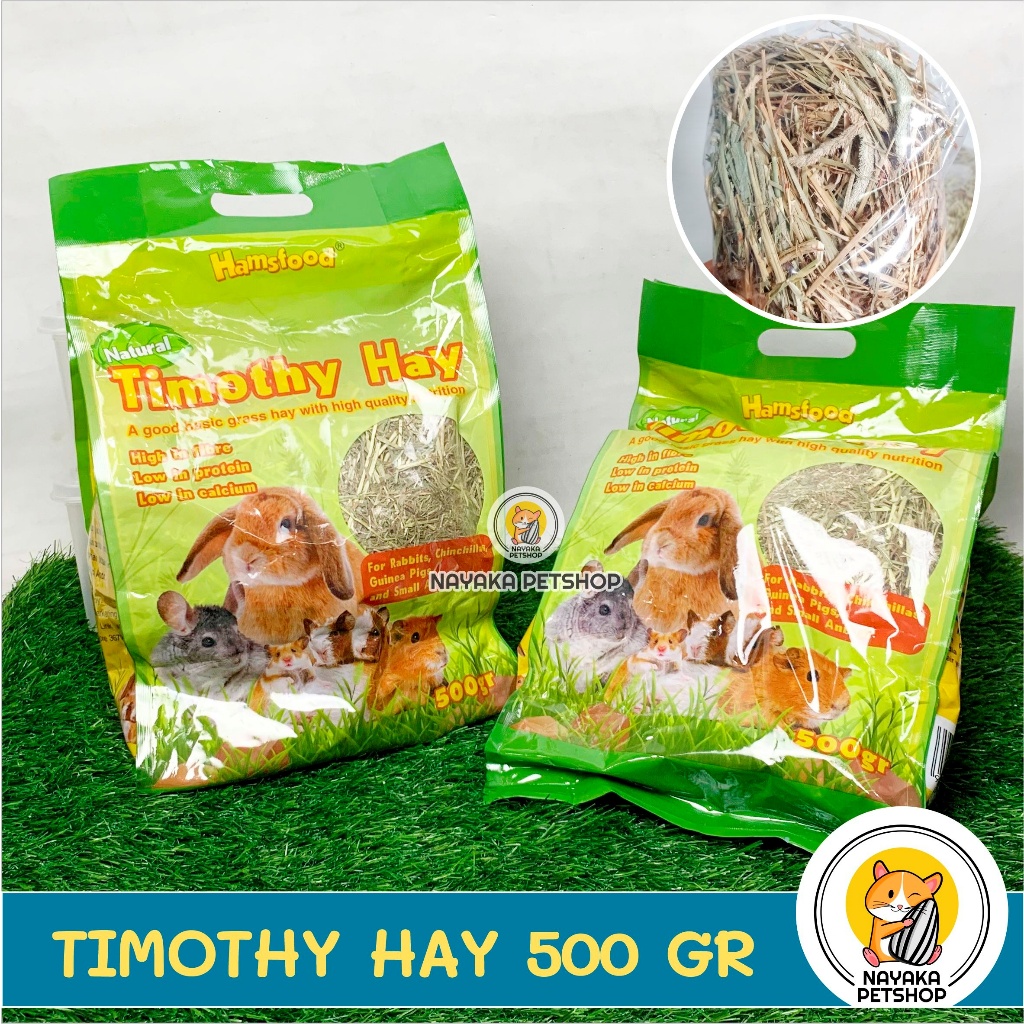 Rumput Kering Timothy Hay 500 Gram untuk Makanan Kelinci, Chinchilla, Marmut, dan Guinea Pig