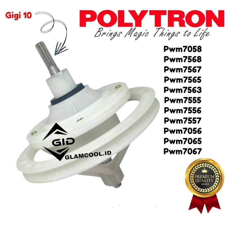 GEARBOX MESIN CUCI POLYTRON 2 TABUNG GERIGI 10 pwm7067