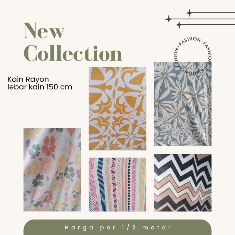 Kain katun rayon Viscose Premium (harga 0,5 meter), kain katun rayon meteran, bahan katun rayon, das