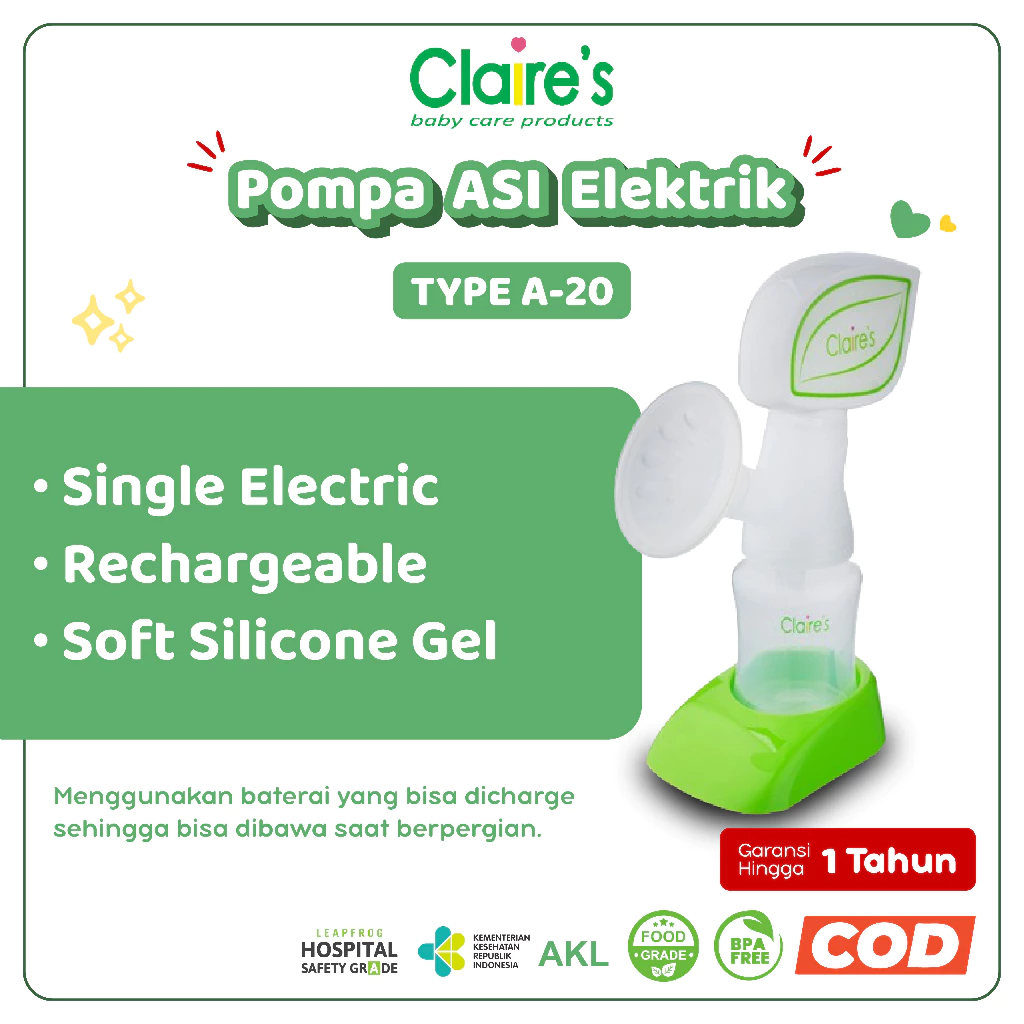 Claires Pompa ASI Electric | Single Electric Breast Pump | Pompa Asi Elektrik Type A-20