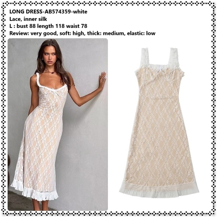AB574359 Sexy Slim Fit Bodycon Bodyfit Long Dress Midi Gaun Pesta Lace Renda Brukat Wanita Korea Imp