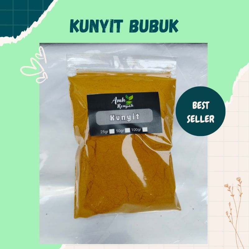 

Kunyit Bubuk, Kunir Bubuk Murni Kemasan 100gram