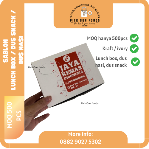 CUSTOM SABLON DUS SNACK | DUS SNACK PUTIH | DUS SNACK KRAFT | DUS SNACK CUSTOM Minimal Order 500pcs