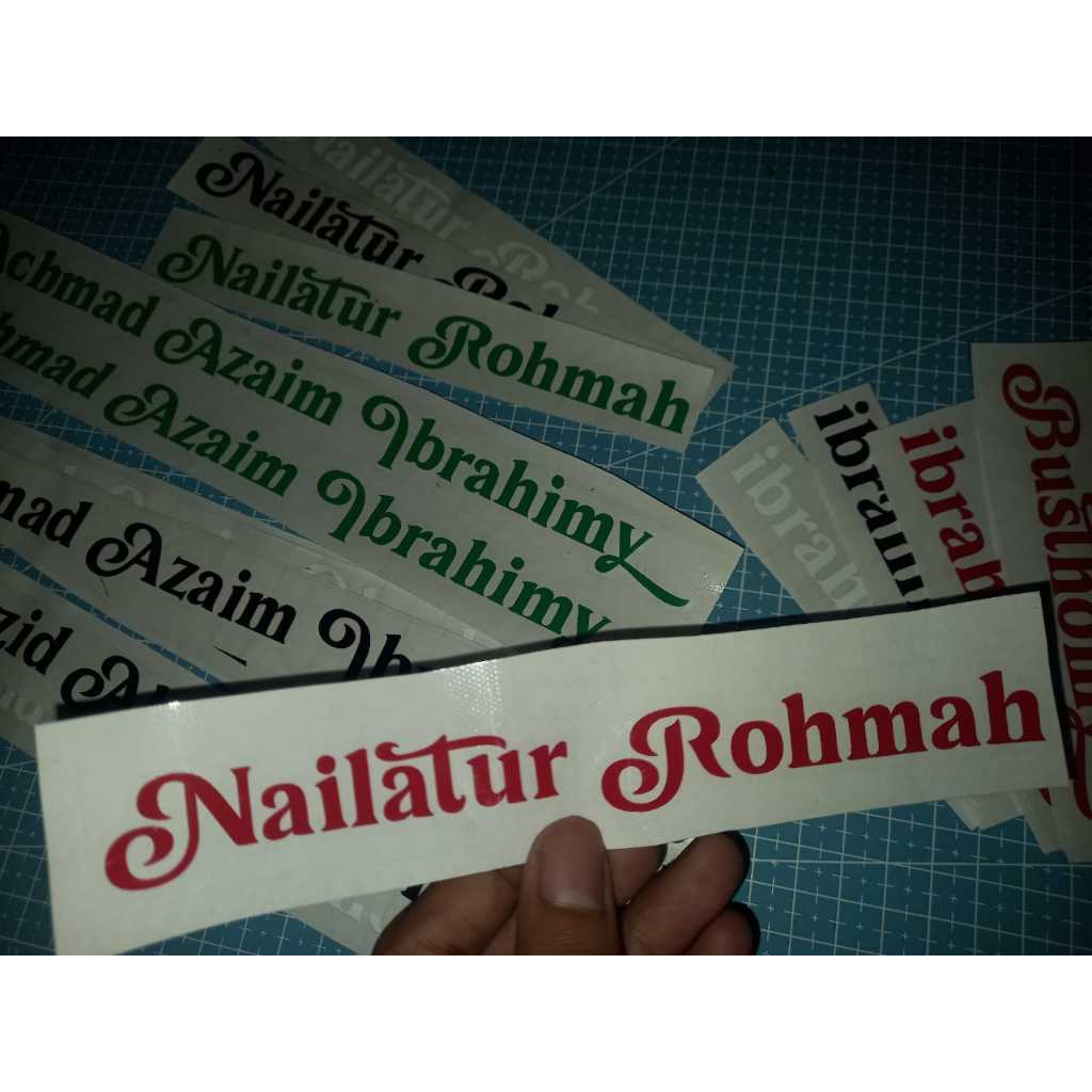 

Cutting Stiker Custom, Stiker Nama Custom, Bisa Request