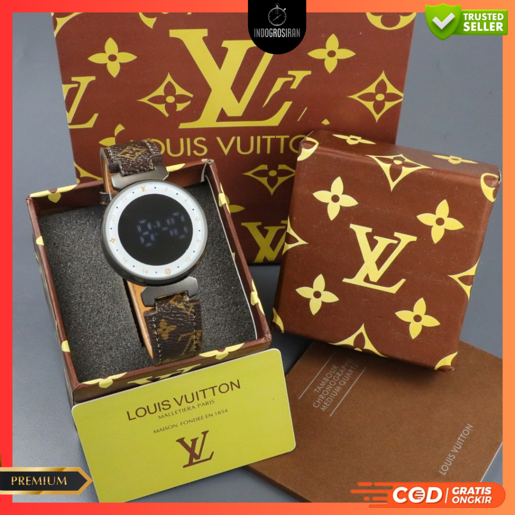 Jam Tangan Wanita LV 2020 Digital Strap Kulit Bisa Bayar Ditempat - COD - Best Seller