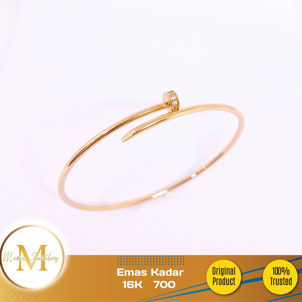 MODIS JEWELLERY - Gelang Bangle Paku Slim Kuning - Emas 16k  700