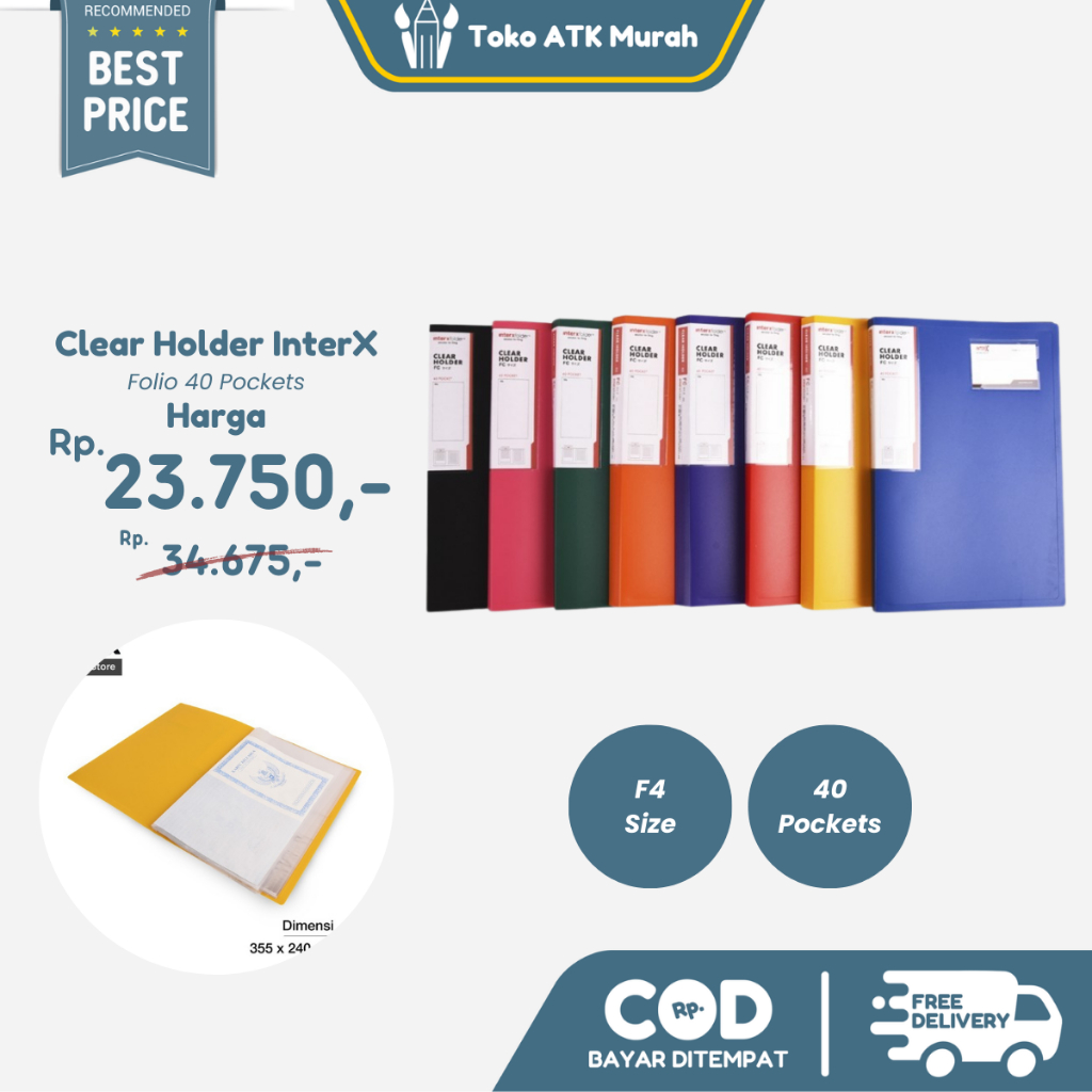

Clear Holder / Display Books Folio 40 Pockets - Inter X Folder