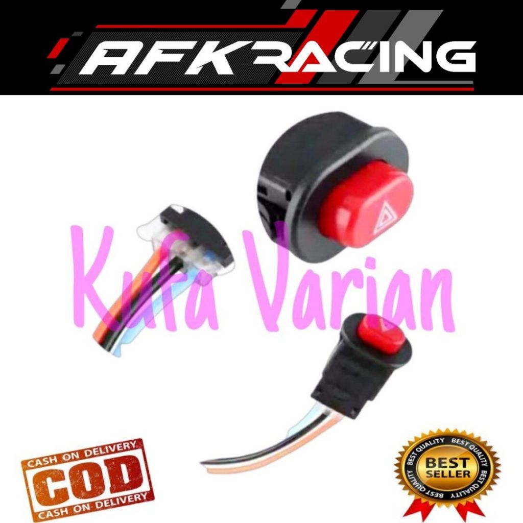 Saklar Tombol Switch On Off HAZARD Lampu UNIVERSAL multifungsi motor mobil sepeda honda yamaha suzuk