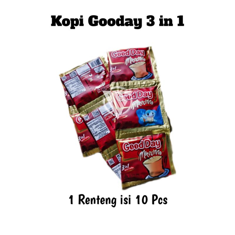 

KOPI GOODAY 3 IN 1 ALL VARIAN | Mocacinno | Chococinno | Vanilla Latte | Carrebian nut | Coolin | Kopi Seduh Instan