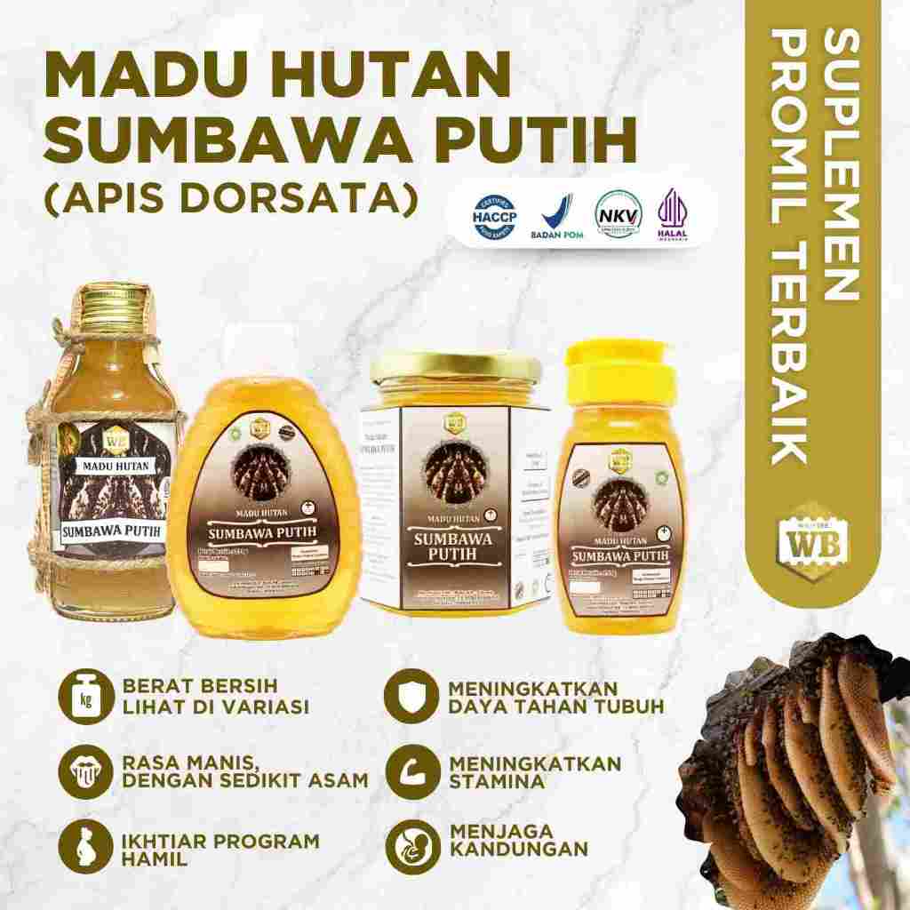 

WB Wild Bee - Madu Sumbawa Putih / Lebah Apis Dorsata - Wild Bee - Kemasan Try Kit - Beli 10 Gratis 1