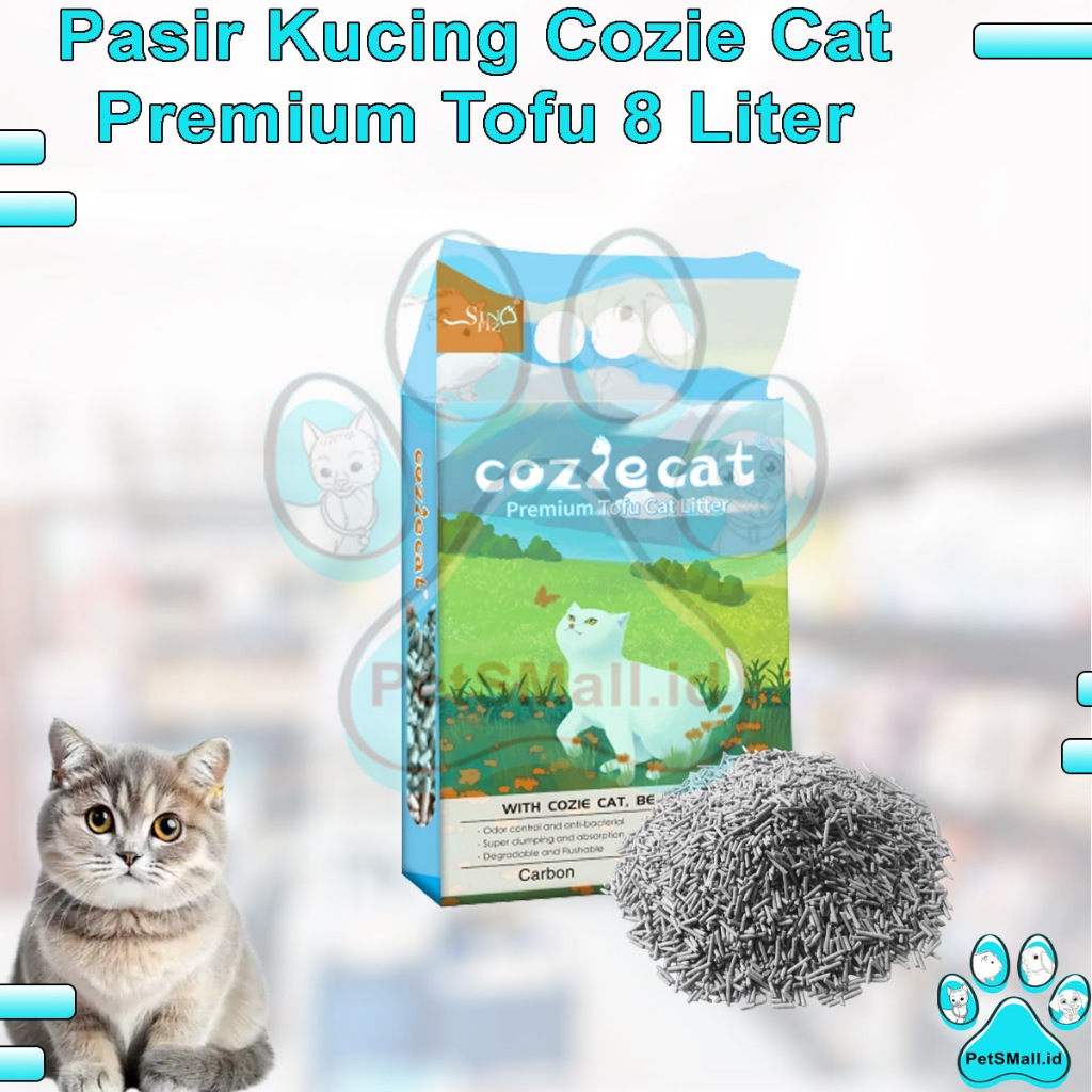 Syafatummy Pasir Soya Tofu Cozie Cat 8 Liter Pasir Kucing Gumpal Wangi Tofu Soya Cozie Cat Cat