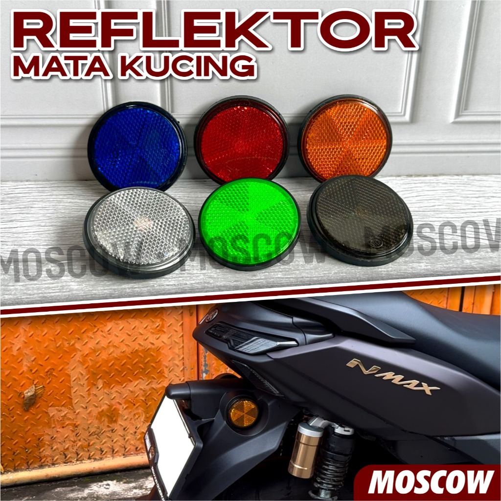 WARNING REFLEKTOR MATA KUCING / MODEL BULAT PLASTIC PLASTIK SATUAN 1pc UNIVERSAL PLUG AND PLAY SEPED
