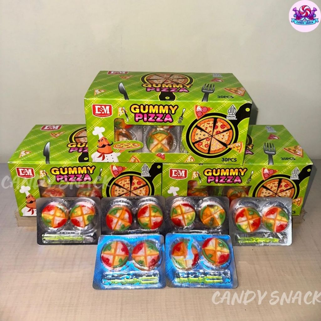 

[TERMURAH] Gummy Pizza 1 Box Isi 30 pcs