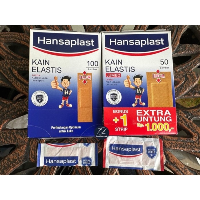 HANSAPLAST KAIN ELASTIS STANDAR ISI 100S  DAN HANSAPLAST KAIN ELASTIS JUMBO ISI 50S - PLESTER LUKA S
