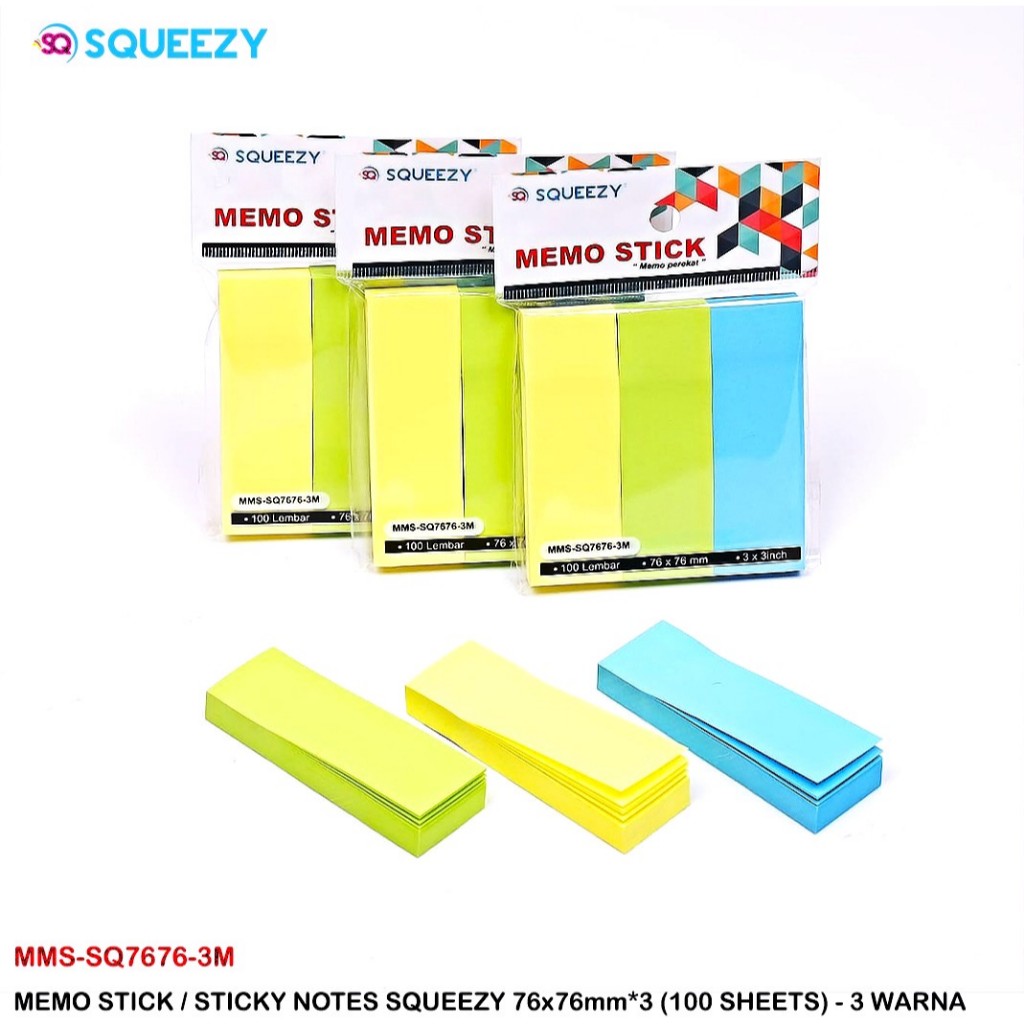 

SQUEEZY Memo / Sticky Notes MMS SQ 7676 (3M)