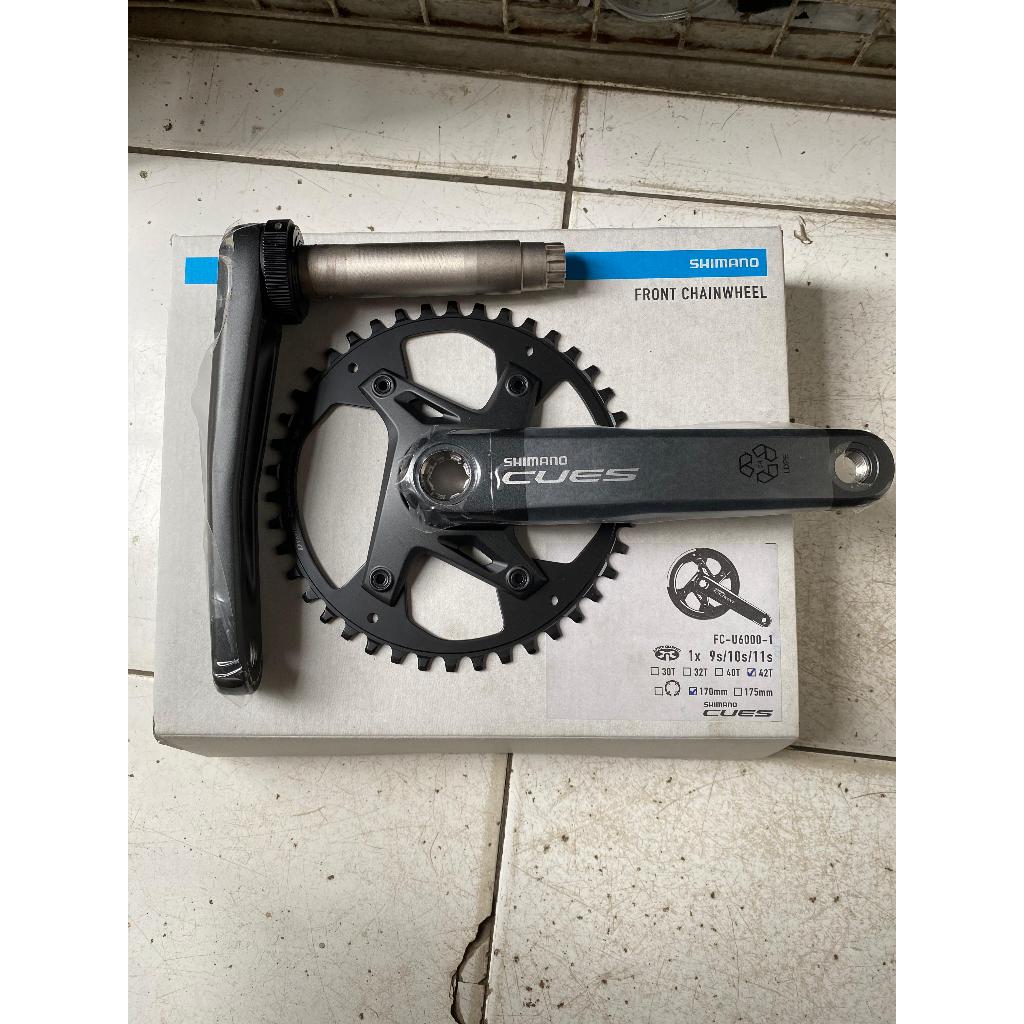 SHIMANO CUES Crank Single 42T FC-U6000 OCTALINK HT2 HOLLOWTECH 2 NOT DOUBLE Tanpa BB 170MM 1 Susun G