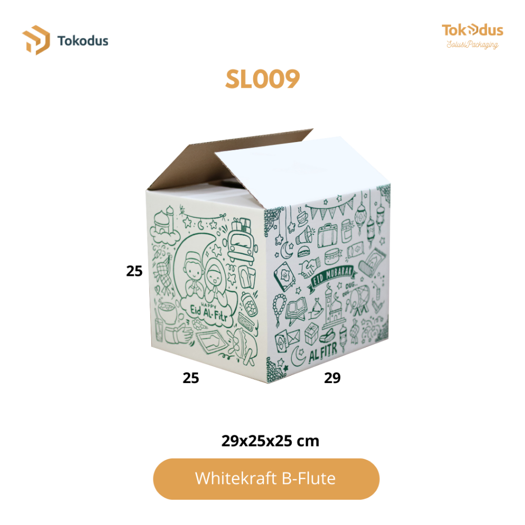 

Kardus Parcel Lebaran Putih Uk 29 x 25 x 25 cm Box Dus Spesial Hari Raya Idul Fitri