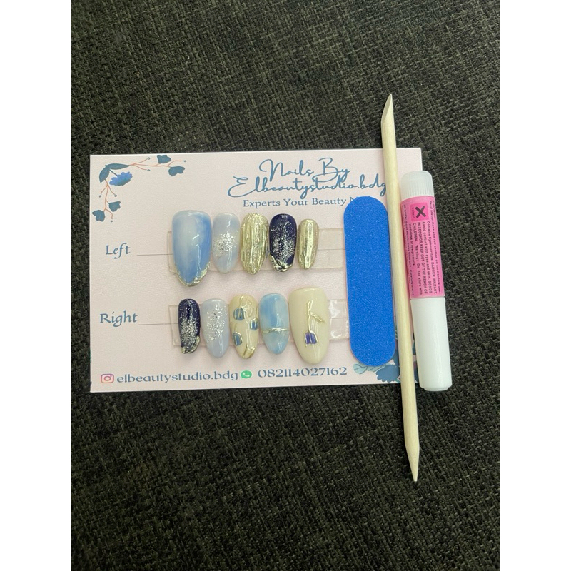 kuku palsu wedding biru
