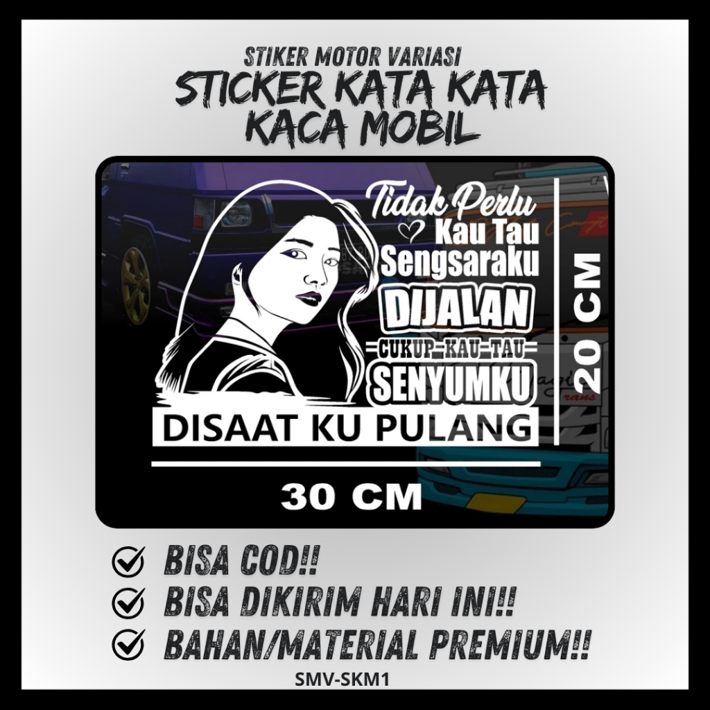 Stiker Kaca Truk Mobil Canter Pick up L300 Body Depan Samping Belakang Sticker Kaca Mobil Kata Kata