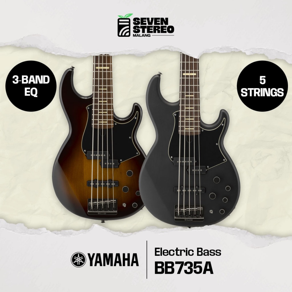 Yamaha BB735 A BB 735 5 String Bass Original - Bass Elektrik Listrik 3 Band EQ Active Pickup High Qu