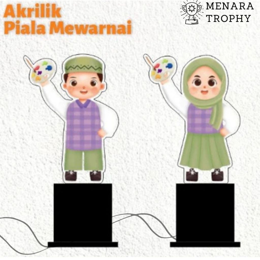 Piala Mewarnai Anak Islami Piala Menggambar Anak Paud Piala Menggambar Akrilik