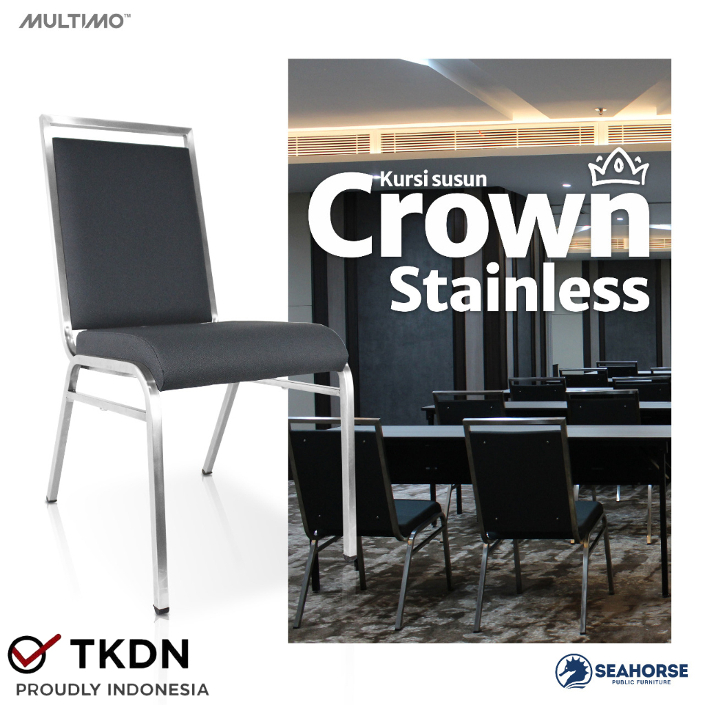 Kursi Susun Hotel Chair Kursi Gereja Stainless Chair Kursi Resto Banquet Chair - Seahorse CROWN Stai