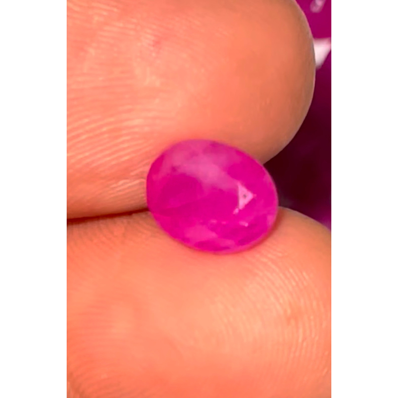 NATURAL RUBY BURMA 7x9 mm birma cutting kating pinkish red harga satuan