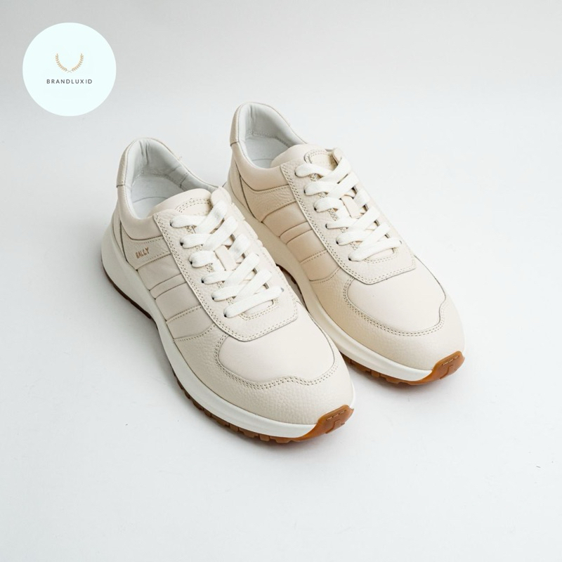 Bally Darsyl Plain Grained Leather Running Sneakers White