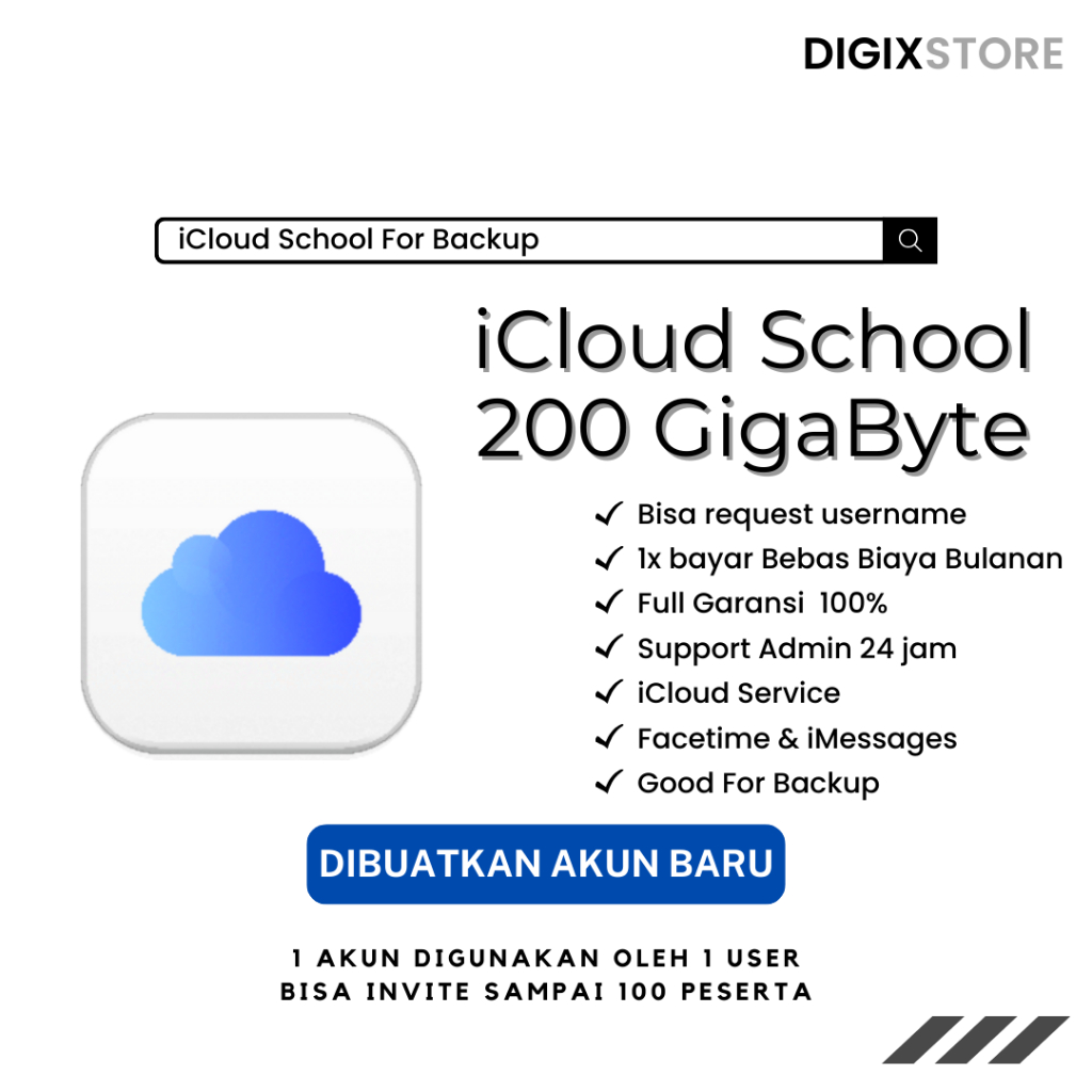 ICLOUD SCHOOL 200GB LIFETIME DURATION