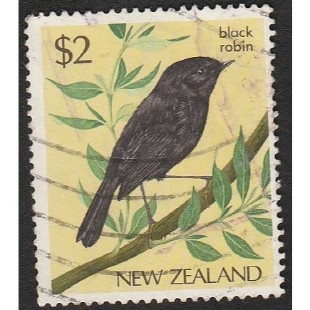 

A 11411 SATU BUAH PRANGKO NEW ZEALAND NOMINAL BESAR $2 TEMA SATWA BURUNG BLACK ROBIN DENGAN KONDISI SUDAH ADA CAP