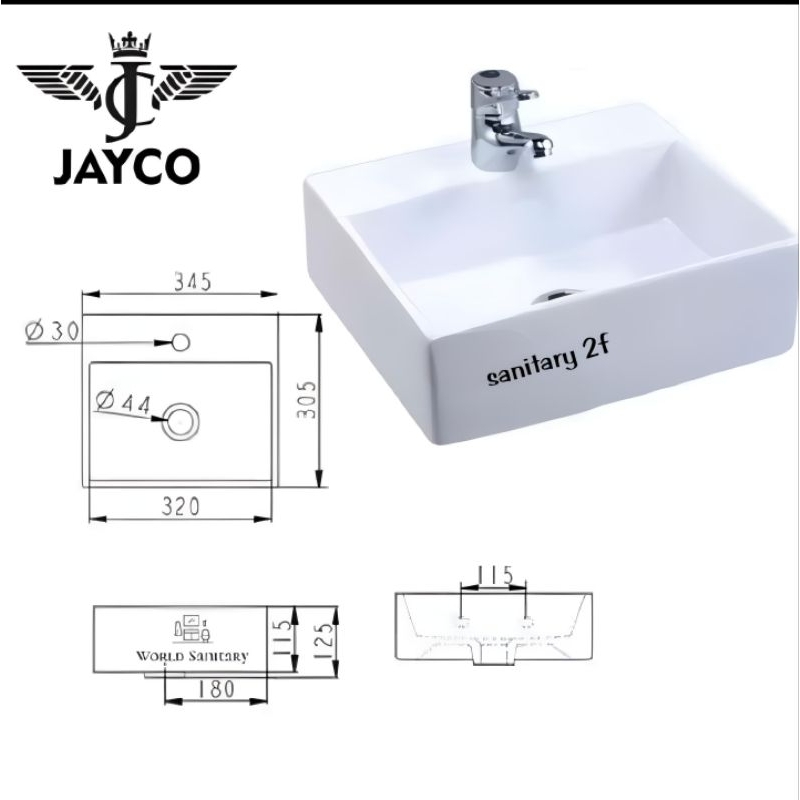 Wastafel cuci tangan jayco 2027 putih