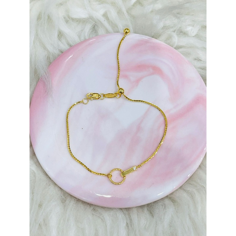 gelang serut bulat lingkar edisi terbaru emas asli kadar 875