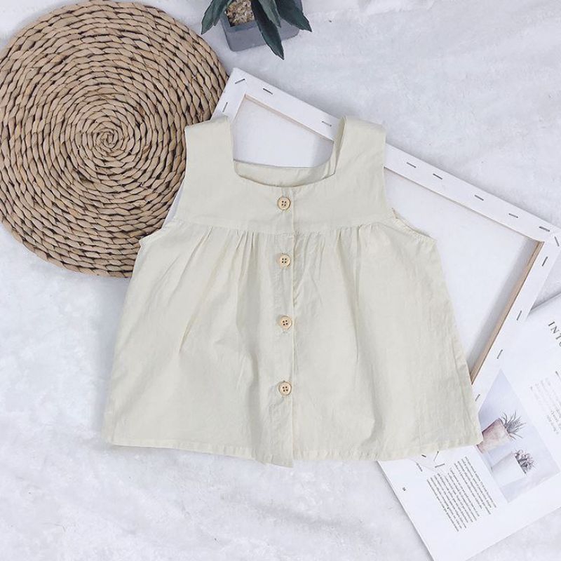 Mojito Top || Atasan Anak Perempuan Usia 1-5 tahun, Sleeveless, Bahan Linen Premium