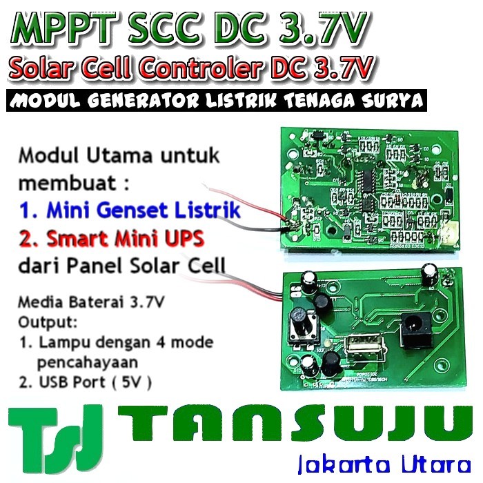 Modul Smart Mini UPS Mini Genset MPPT SCC Solar Cell Controller 3.7V Modul Generator Listrik Tenaga 