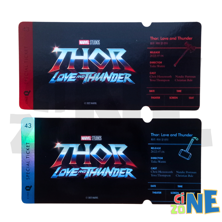 [ READY STOCK ] THOR LOVE AND THUNDER MARVEL COLLECTIBLE TICKET CINEQ KOREA