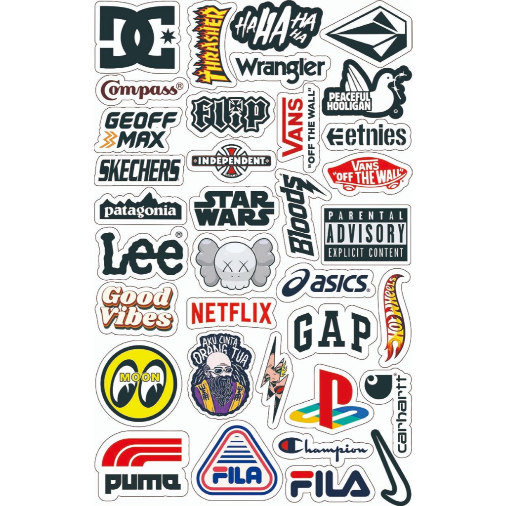 

STIKER PACK ISI 35 PCS SERIES BRAND VANS DC LEE - KAOSKAKIMU
