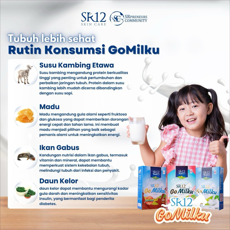 

Susu Kambing Etawa/ Susu Kambing SR12/ GoMilku SR12/ Go Milku SR12/ BPOM Halal/ Imunitas Tubuh 600gr