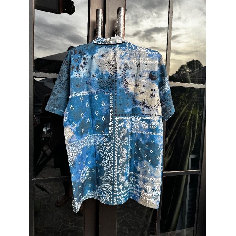 Baju Kemeja Pria Model Korea Biru