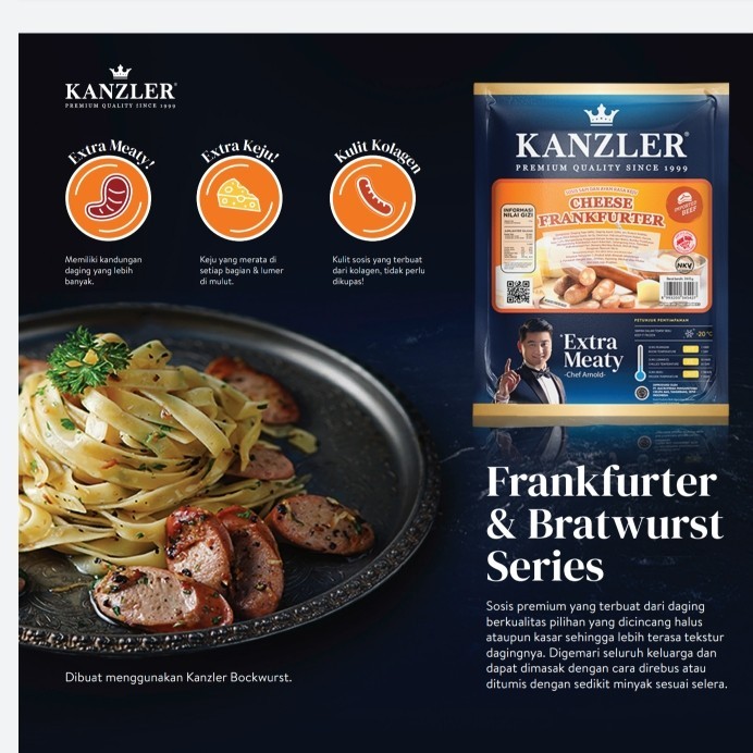 

KANZLER CHEESE FRANKFURTER 360 G / SOSIS KEJU BESAR