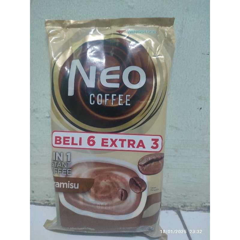 

NEO COFFEE Kopi Instan Tiramisu Pack 20 gr isi 9 pcs x2