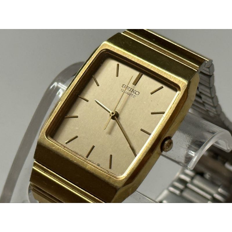 Jam Seiko Tank Vintage gold tone fantastic 80s design japan watch (JDM)