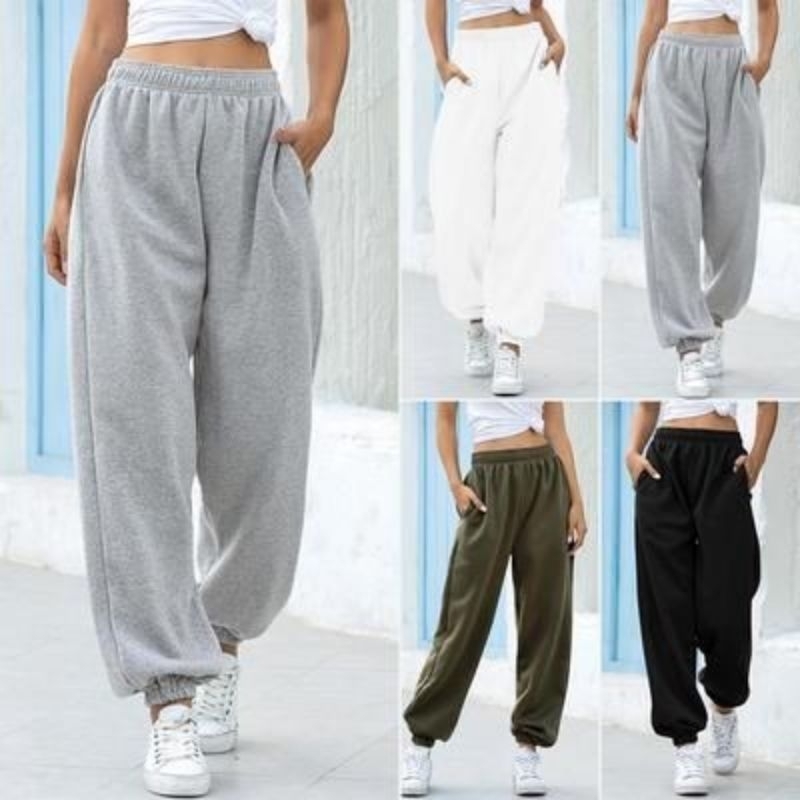 MERAH PUTIH - CELANA WANITA  / JOGGER SWEATPANTS / CELANA JOGGER PRIA DAN WANITA / JOGER JUMBO MURAH