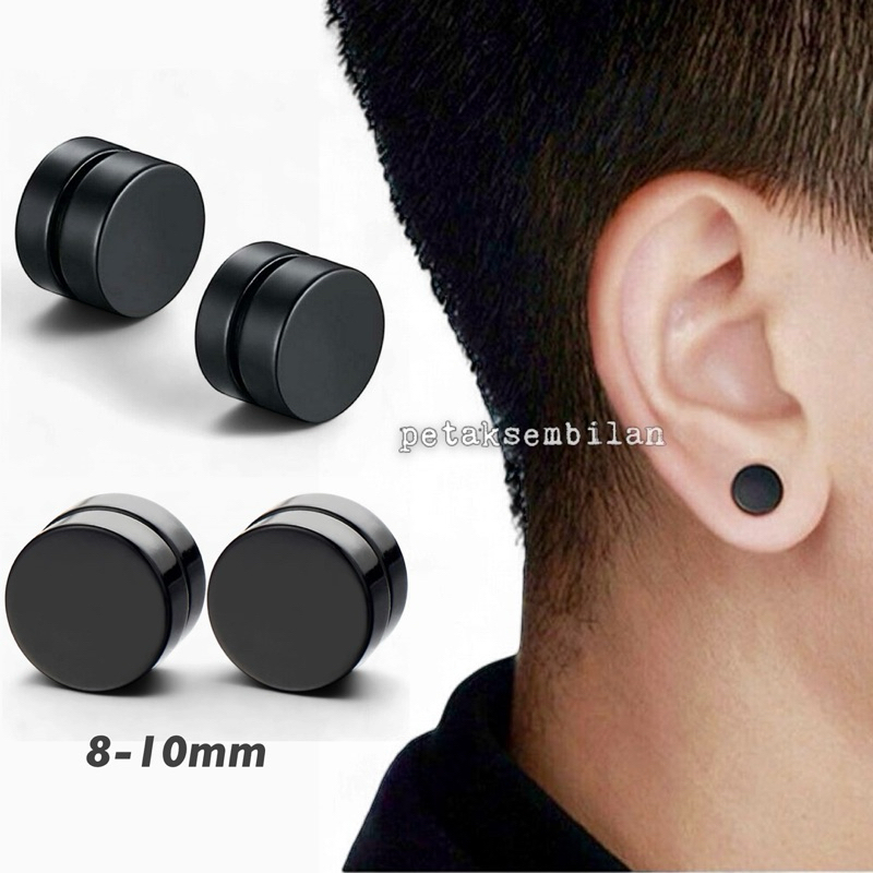 1 Pcs Anting Magnet Titanium Earrings Magnetic Ear Plugs Non-Piercing Clip On Unisex Pria dan Wanita