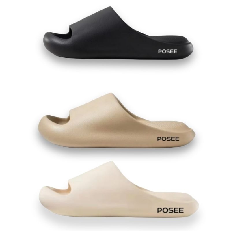 sandal posee original sandal slop pria-wanita terbaru sandal side full karet empul sandal slip-on
