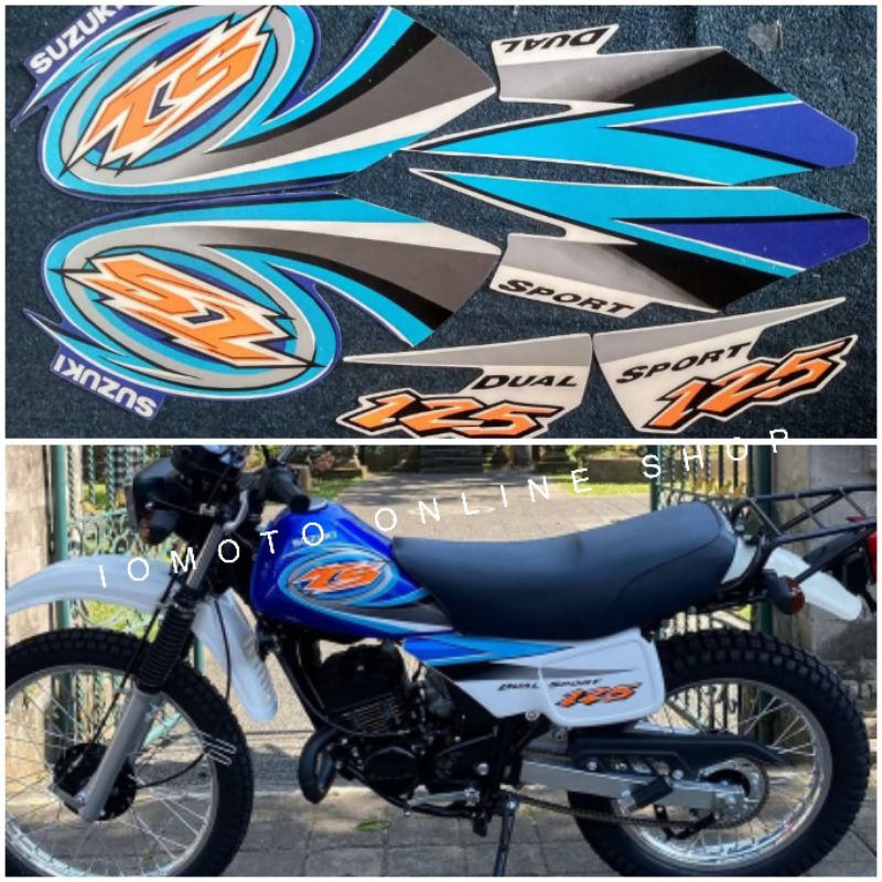 STIKER STRIPING SUZUKI TS 125 TANGKI BIRU