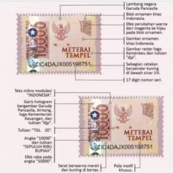 

Materai perangko 10000 original
