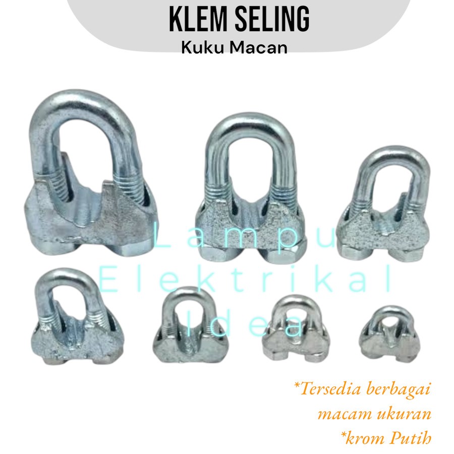 KLEM SELING 6 MM/ KLEM BULDOGRIP 6MM / KLEM SEKING KROM PUTIH MURAH