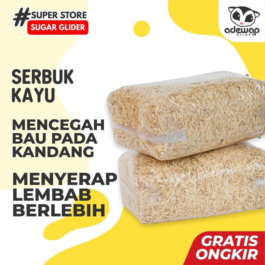 ADEWAP GLIDER Wood Pellet Alas Kandang Sugar Glider
