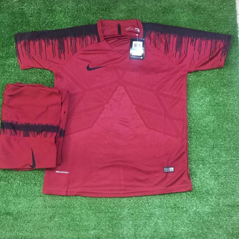 SETELAN JERSEY FUTSAL CENTANG MAROON