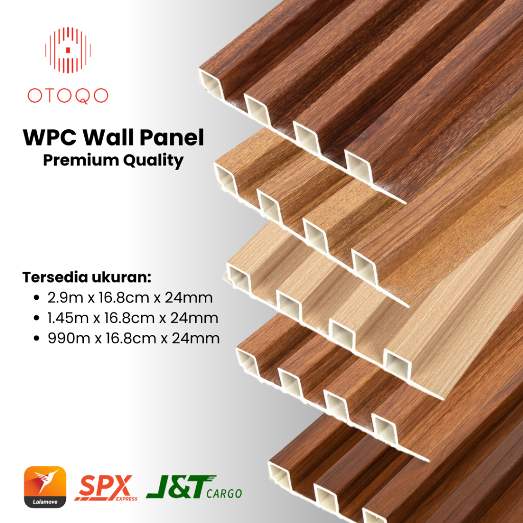 Flute WPC Wall Panel 1 Meter / Wallpanel Kotak / Wallpanel Dinding / Wood PVC Panel Motif Kayu